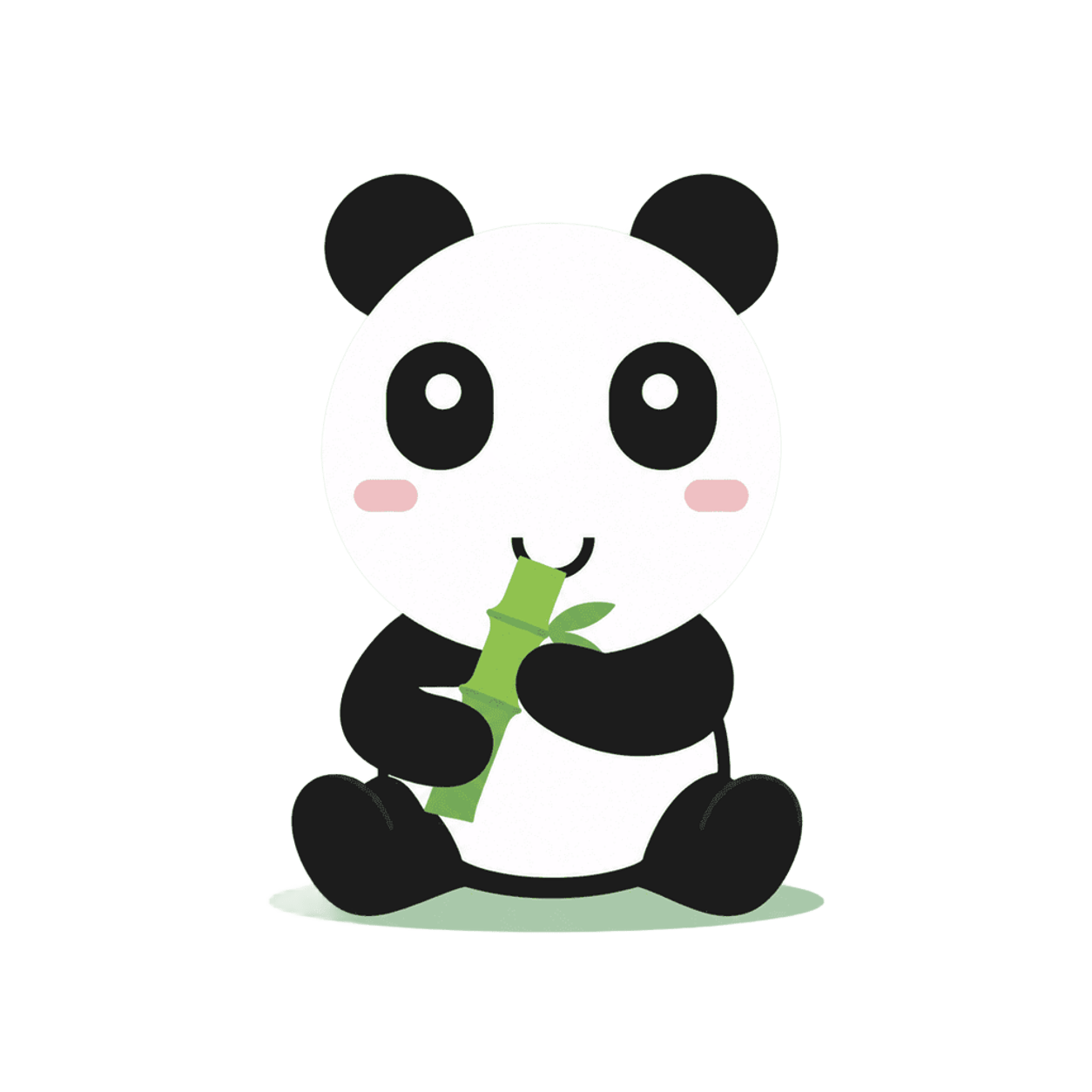 Qiao companion holding a bamboo branch on a green background
