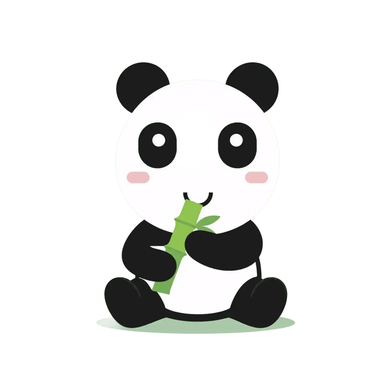 Qiao companion holding a bamboo branch on a green background