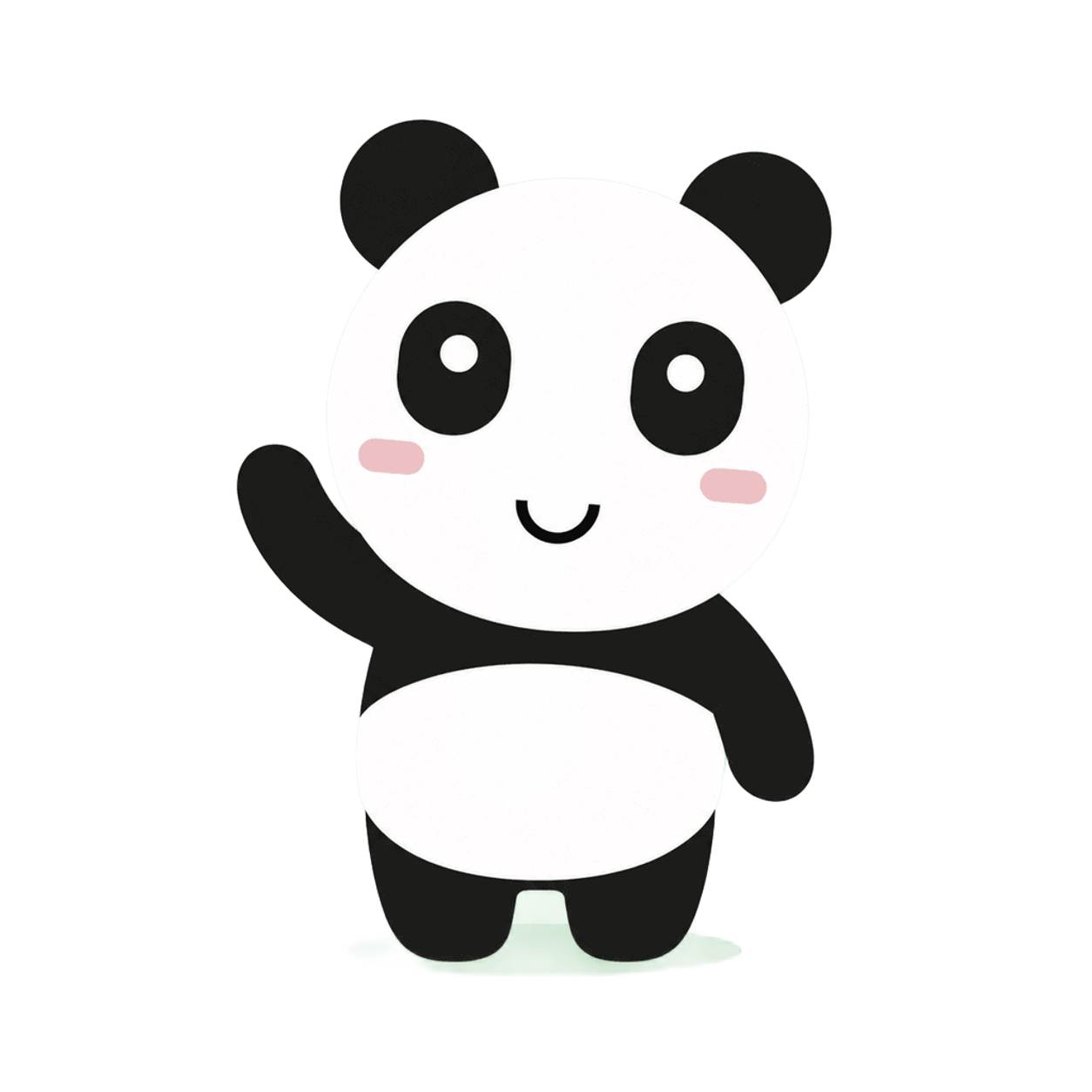 Qiao companion waving on a green background